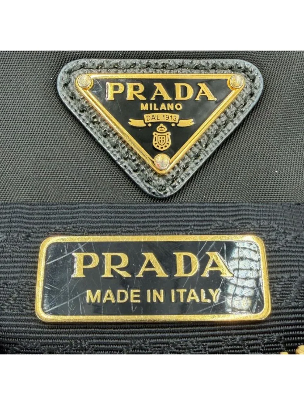 Prada Re Edition 2005 Re-Nylon Mini Bag Shoulder Nylon Black Gold